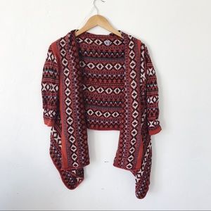 Aztec Print Open Cardigan